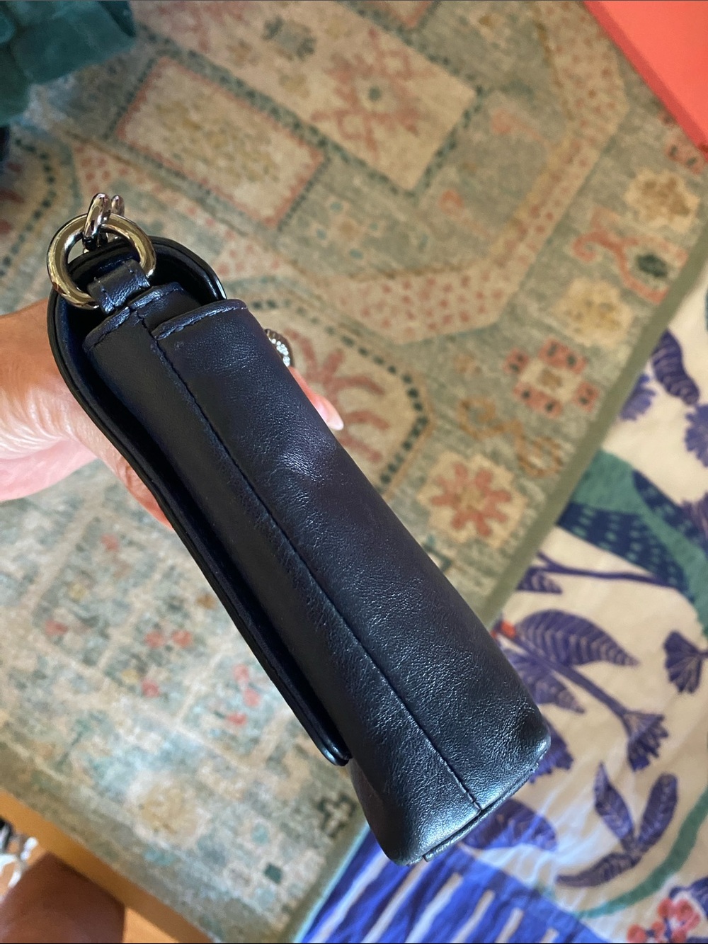 COACH Chain-Handle Crossbody NAVY AND GUNMETAL - Picture 6 of 7